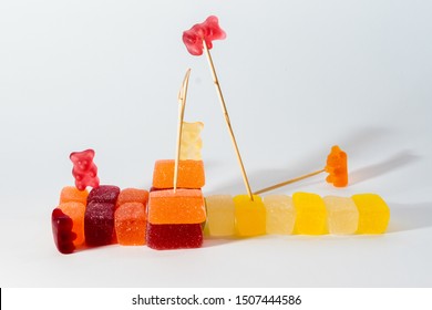 Jelly Bears Pole Vault. Olympic Games.