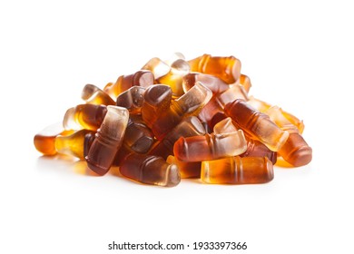 Jelly candies with cola flavor isolated on white background. - Powered by Shutterstock