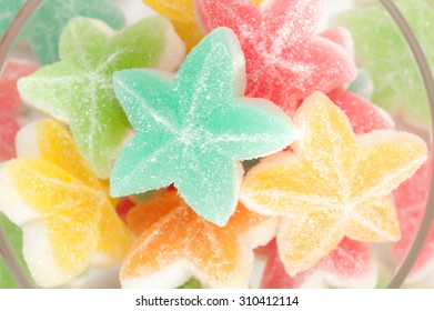 Jelly Candies Star Shape On A Background