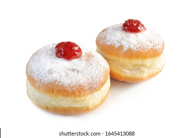 Jelly doughnuts isolated on white background