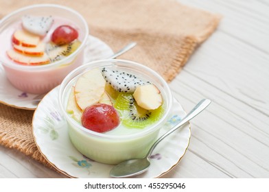 Jelly Pudding Fruit Salad, Milk Curd