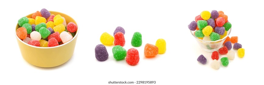 jelly sugar candies isolated on white background  - Powered by Shutterstock