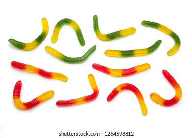 Jelly Worms Isolated On White