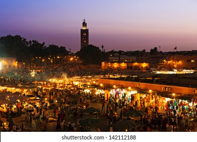 The Jemaa El Fna Squre In Marrakesh, Morocco