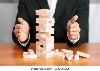 Jenga A Business Game, Fulfilling A Solid And Unstable Business Base.