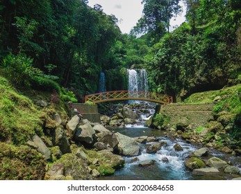 jenggala waterfall located in banyumas area of central Java