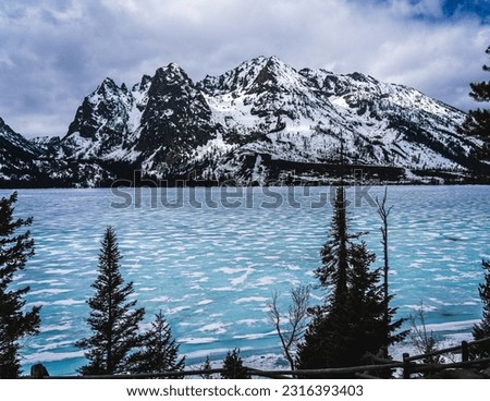 Jenny Lake during the winter freeze