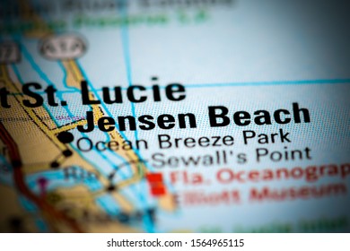 Jensen Beach. Florida. USA On A Map