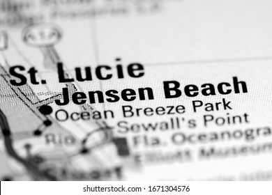 Jensen Beach. Florida. USA On A Map