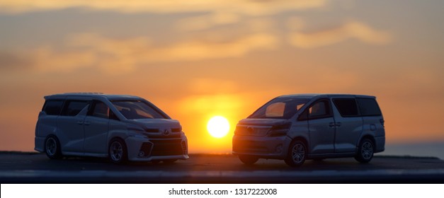 Jepara, Central Java, Indonesia / December 13 2018 : Model Car Toyota Alphard By Tomica, Takara Tomi