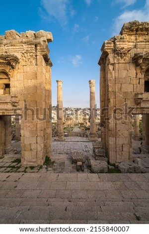 Jerash - the site of the ruins of the Greco-Roman city of Gerasa, also referred to as Antioch on the Golden River, Jordan