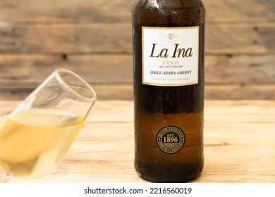 Jerez De La Frontera, Cadiz, Spain, October 20, 2022. Fino La Ina, Genuine Sherry Wine, 75 Cl Bottle