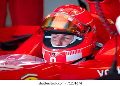 JEREZ DE LA FRONTERA, SPAIN -  OCT 11: Michael Schumacher of Scuderia Ferrari F1 on October 11 , 2006 on training session in Jerez de la Frontera , Spain