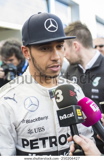 JEREZ DE LA FRONTERA, SPAIN\
- FEBRUARY 04:  lewis hamilton, pilot of the team Mercedes in test\
Formula 1 in Circuito de Jerez on feb 04, 2015 in Jerez de la\
frontera.