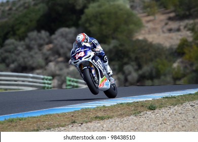 JEREZ - SPAIN, MARCH 23: Spanish Rider Aleix Espargaro During Pre-season Test At Jerez Circuit In Spain On March 23, 2012