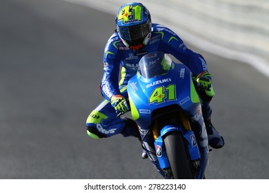 JEREZ - SPAIN, MAY 2: Spanish Suzuki Rider Aleix Espargaro At 2015 Bwin MotoGP Of Spain At Jerez Circuit On May 2, 2015