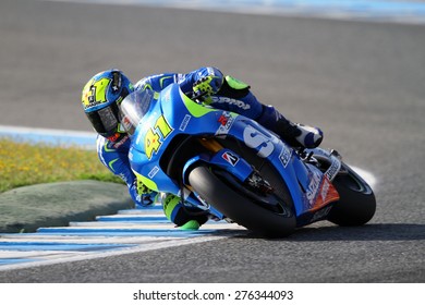 JEREZ - SPAIN, MAY 3: Spanish Suzuki Rider Aleix Espargaro At 2015 Bwin MotoGP Of Spain At Jerez Circuit On May 3, 2015