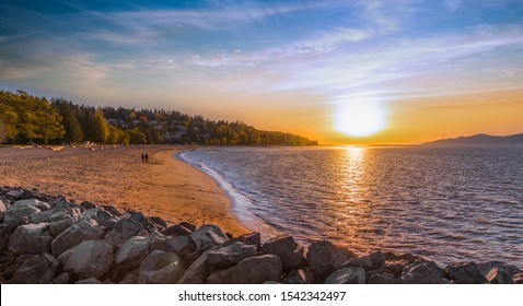 Jericho Beach In Vancouver At Sunset