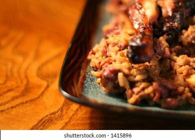 Jerk Chicken With Red Beans And Rice, Very Shallow DoF.