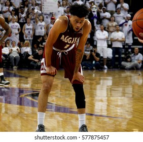Jermaine Haley Guard For The New Mexico State University Egging At GCU Arena In Phoenix Arizona USA February 11,2017.
