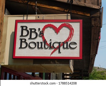 Jerome, AZ/USA-8/2/2020: BB's Boutique Store Sign 