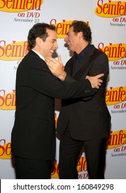 Jerry Seinfeld and Michael Richards at the celebration for the release of the SEINFELD DVD at the Rainbow Room, New York, November 17, 2004