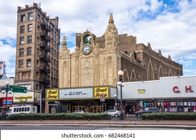 JERSEY CITY, NEW JERSEY - MARCH 8 - The Historic Loew's Theater In Journal Square On March 8 2017 In Jersey City.