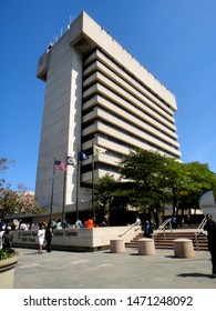 Jersey City, NJ - September 1 2013: The Journal Square Transportation Plaza