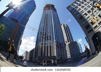 Jersey City, NJ / USA - August 23, 2018: Jersey City Skyline With The New Highest Building Under Construction