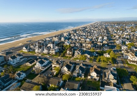 Jersey Shore coastline above the suburbs