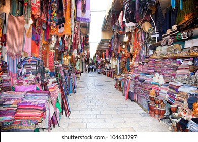 JERUSALEM - APRIL 27: Souq in the Old City on April 27, 2012 in Jerusalem, Israel. Souq's are open air marketplaces common in the middle east.