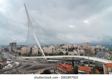 Jerusalem Chords Bridge at cloudy day