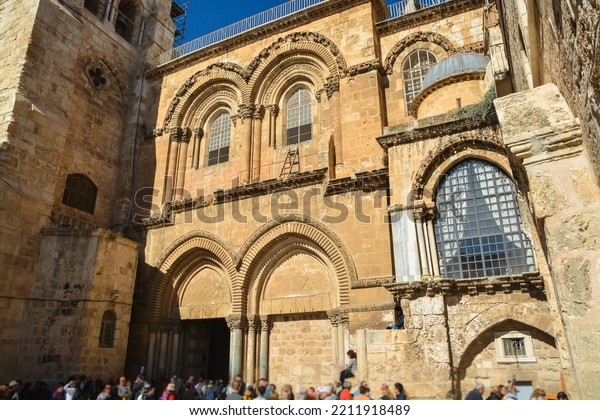 Jerusalem Church\
of the Resurrection of Christ or Church of the Holy Sepulcher in\
the Old City of\
Jerusalem.