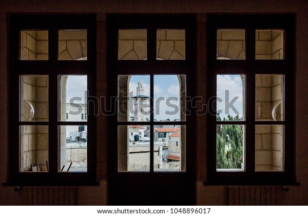 Jerusalem cityscape, Israel, view from the door mural