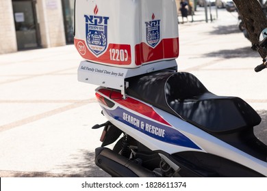 Jerusalem, Israel. 01-06-2020. A Motorcycle Of The ZKA Charity Organization, For Identifying Victims Of Disasters