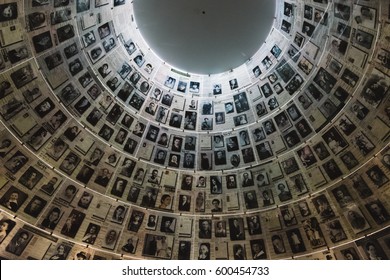 Jerusalem, Israel - February 27th, 2017: The Hall of Names in the Yad Vashem Holocaust Memorial Site in Jerusalem, Israel, remembering some of the 6 million Jews murdered during World War II