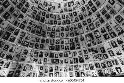Jerusalem, Israel - February 27th, 2017: The Hall of Names in the Yad Vashem Holocaust Memorial Site in Jerusalem, Israel, remembering some of the 6 million Jews murdered during World War II
