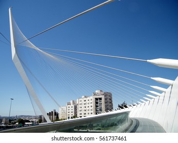 Jerusalem, Israel - May 5, 2010 : Chords Bridge.