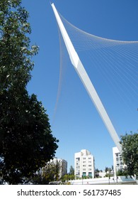 Jerusalem, Israel - May 5, 2010 : The Pylon Of New Chords Bridge.