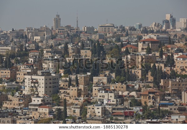 Jerusalem, Israel - October 23, 2017: City of\
Jerusalem in Israel was built on the desert. It is one of the\
oldest cities in the world and is considered holy by Jewish,\
Muslims and\
Christians.
