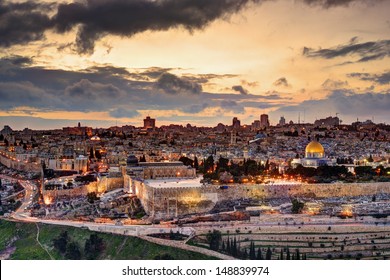 Jerusalem, Israel Old City Skyline.