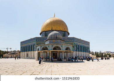 Jerusalem, Israel, September 07, 2019 : The Dom Of The Chain And The Dome Of The Rock Building On The Territory Of The Interior Of The Temple Mount In The Old City In Jerusalem, Israel