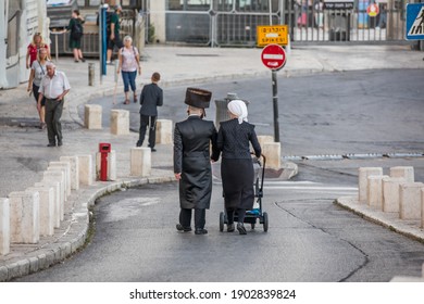 Jerusalem, Israel - September 29,2019 - Jews in the streets of Jerusalem