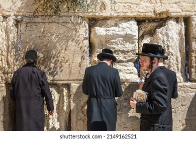 Jerusalem, Israel - September 29,2019 - Jews At The West Wall In Jerusalem