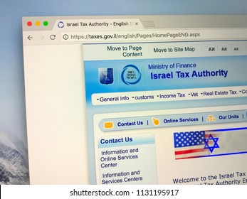 Jerusalem, Israël - July 10, 2018: Website Of The Israel Tax Authority, The Taxation Authority In Israel.