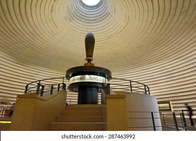 JERUSALEM - MAY 07 2015:The Shrine of the Book, Museum of Israel, Jerusalem Israel.It houses the Dead Sea Scrolls, discovered in 1947-56 in 11 caves in and around the Wadi Qumran.
