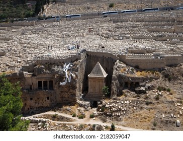 Jerusalem Tomb Of Zechariah A Pyramid-shaped Roof Where The Stoned Biblical Prophet Zechariah Is Believed To Be Buried.