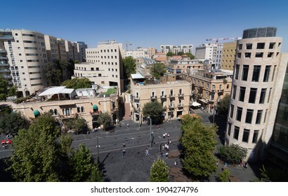 Jerusalem, Zion Square, Jaffa Street, Modern Top View