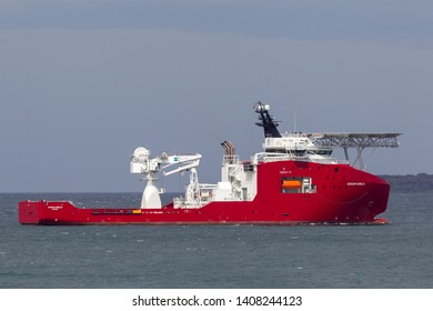 Jervis Bay, Australia - October 1, 2013: Australian Border Force Multi Purpose Off Shore Vessel Ocean Shield In Jervis Bay.