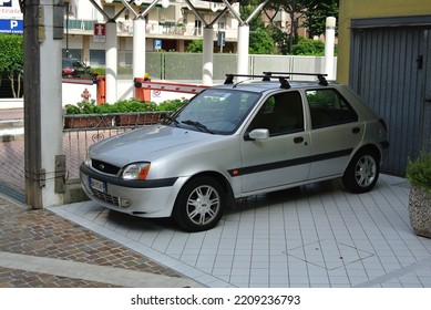 JESOLO, ITALY - JUNE 18, 2015: Old Popular Ford Fiesta 1990s Car On The City Street